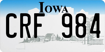 IA license plate CRF984