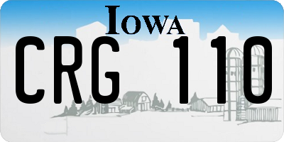 IA license plate CRG110