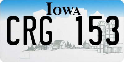 IA license plate CRG153