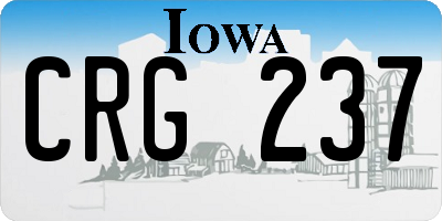 IA license plate CRG237