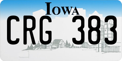 IA license plate CRG383