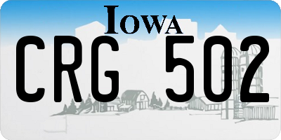 IA license plate CRG502