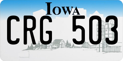 IA license plate CRG503