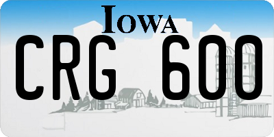 IA license plate CRG600