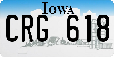IA license plate CRG618