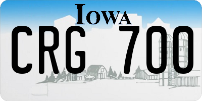 IA license plate CRG700