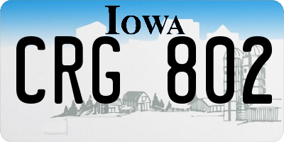 IA license plate CRG802