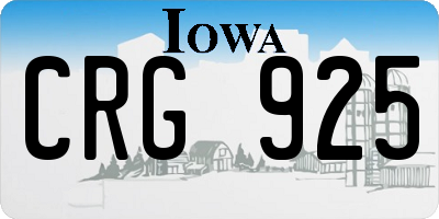 IA license plate CRG925