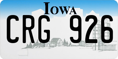 IA license plate CRG926