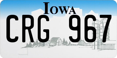 IA license plate CRG967