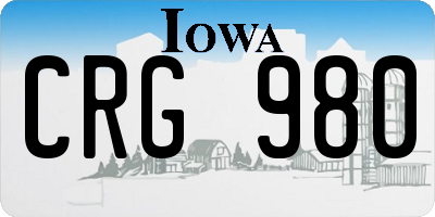 IA license plate CRG980