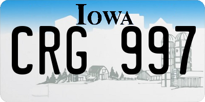 IA license plate CRG997