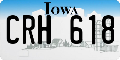IA license plate CRH618