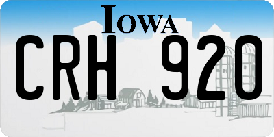 IA license plate CRH920