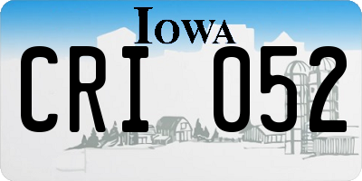 IA license plate CRI052