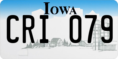 IA license plate CRI079
