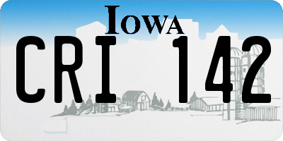 IA license plate CRI142