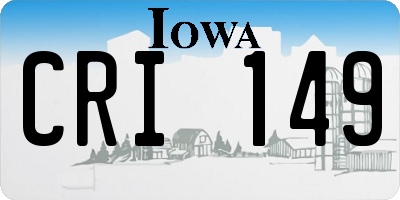 IA license plate CRI149