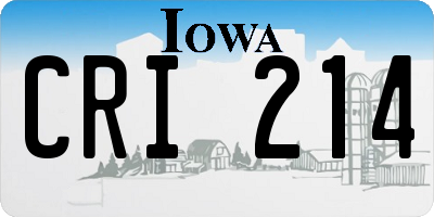 IA license plate CRI214