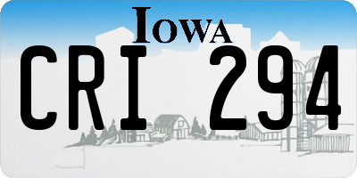 IA license plate CRI294