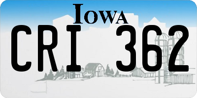 IA license plate CRI362