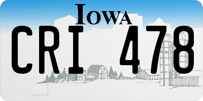 IA license plate CRI478