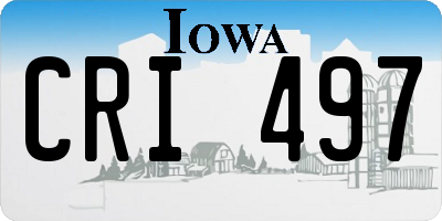 IA license plate CRI497