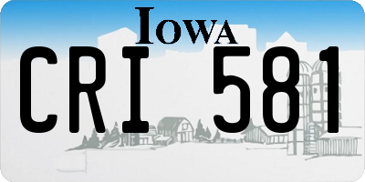 IA license plate CRI581