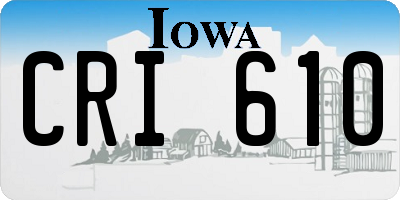 IA license plate CRI610