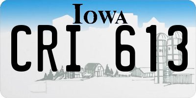 IA license plate CRI613