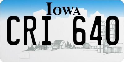 IA license plate CRI640