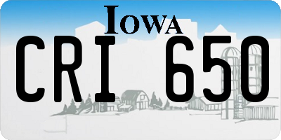 IA license plate CRI650