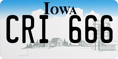 IA license plate CRI666