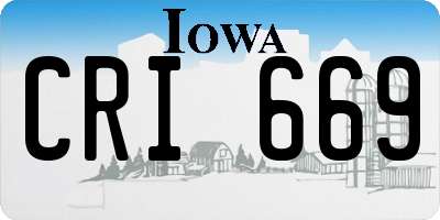 IA license plate CRI669