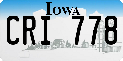 IA license plate CRI778