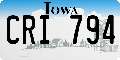 IA license plate CRI794