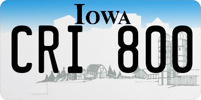 IA license plate CRI800
