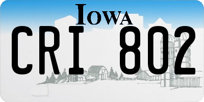 IA license plate CRI802