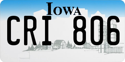 IA license plate CRI806