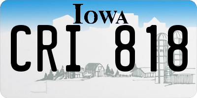IA license plate CRI818