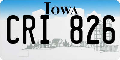 IA license plate CRI826