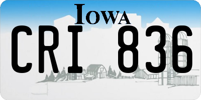 IA license plate CRI836