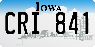 IA license plate CRI841