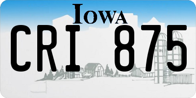 IA license plate CRI875