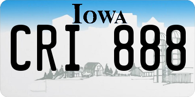 IA license plate CRI888