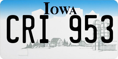 IA license plate CRI953