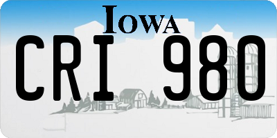 IA license plate CRI980