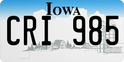 IA license plate CRI985