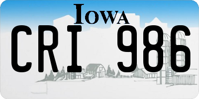 IA license plate CRI986