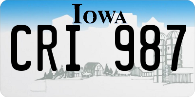 IA license plate CRI987